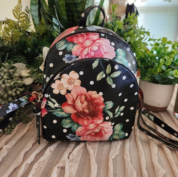 Bags Euc Floral Cute Mini Backpack Tote Poshmark